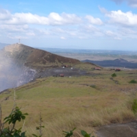 Volcan Masaya, view of active volcano crater and adjacent parking lot