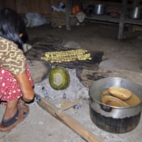 Making Pilche Drinking Gourd, cooking